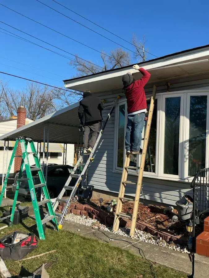 Restoration crew performing exterior repair in Lewisburg